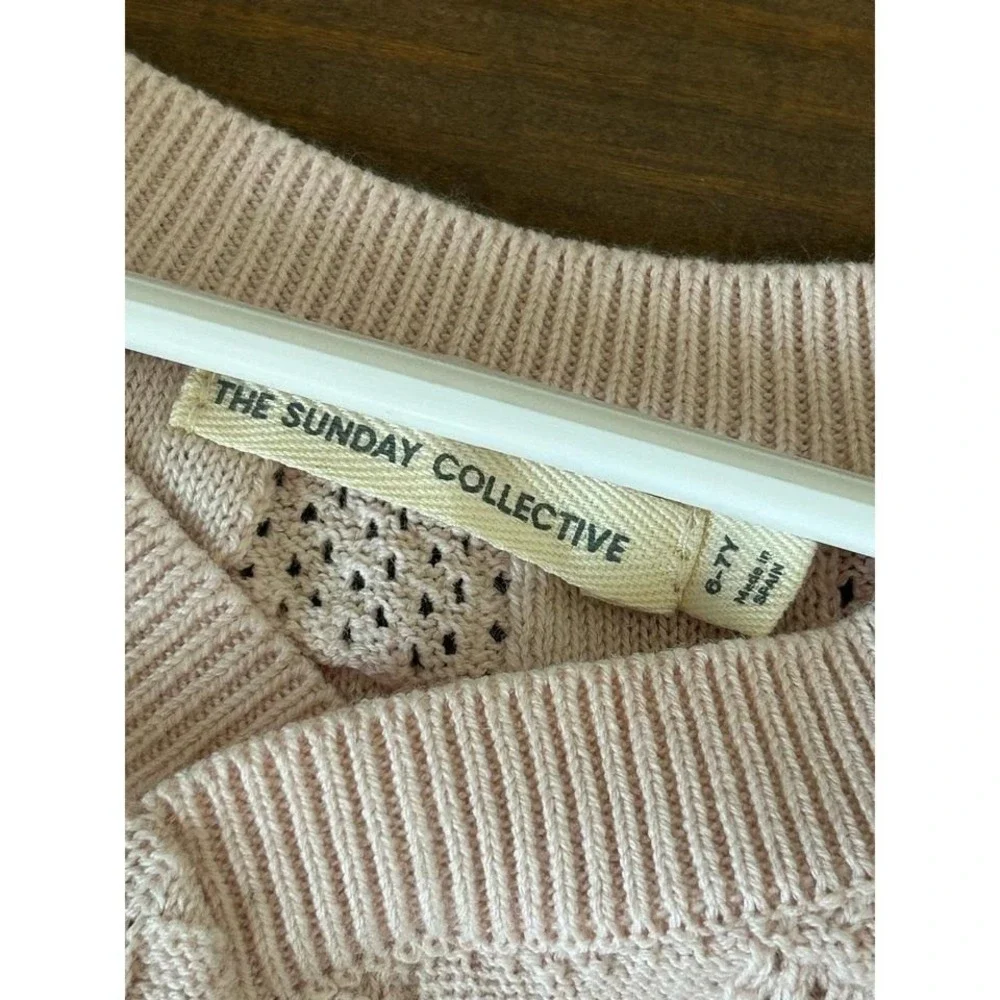 The Sunday Collective V-Neck Sweater Vest‎ in Pink Check size 6.7 New $95